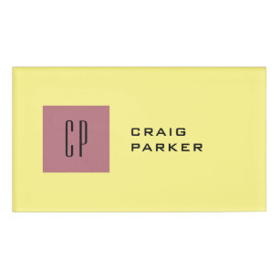 Monogram Professional Plain Rose Gold Yellow Color Name Tag