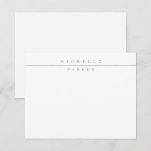 Monogram Professional Sage Green Border Stationery Note Card