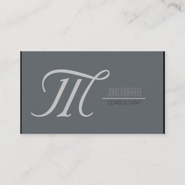 Monogram Professional Simple Elegant Business card (Front)