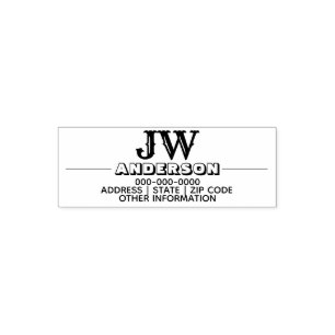 Monogram professional student teacher mom self-inking stamp