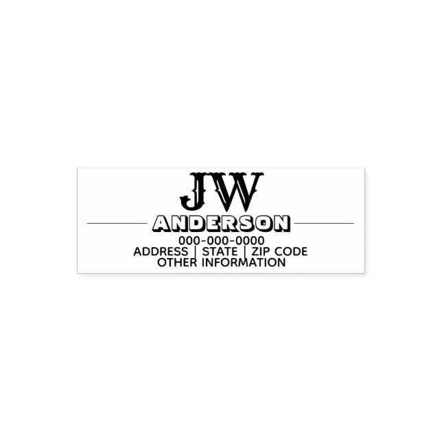 Monogram professional student teacher mom self-inking stamp (Design)