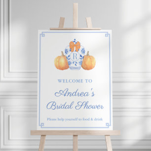 Monogram Pumpkins Bridal Shower Welcome Sign