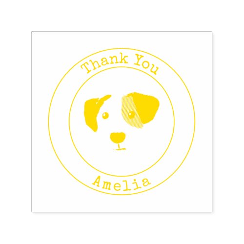 Monogram Puppy Thank You self_inking stamp