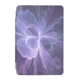 Monogram Purple Abstract Modern Fractal iPad Mini Cover