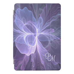 Monogram Purple Abstract Modern Fractal iPad Pro Cover