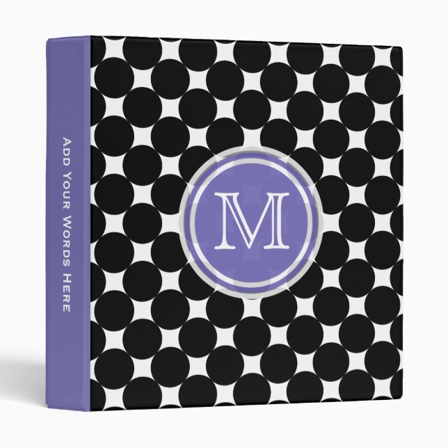Monogram Purple Black And White Binder (Front/Spine)