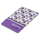 Monogram Purple Black Soccer Ball Pattern iPad Air Cover Monogram Purple Black Soccer Ball Pattern iPad Air Cover
