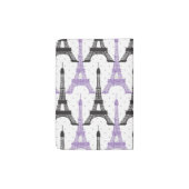 Monogram Purple Chic Eiffel Tower Pattern Passport Holder (Back)
