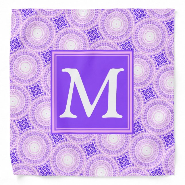 Monogram purple circles pattern bandana (Front)