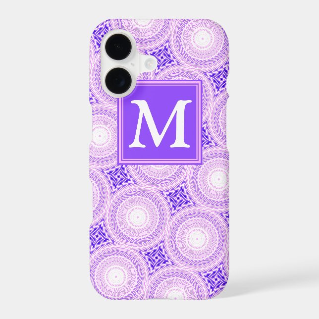 Monogram purple circles pattern Case-Mate iPhone case (Back)