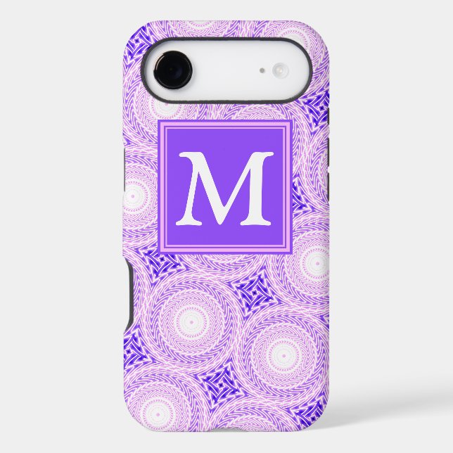 Monogram purple circles pattern Case-Mate iPhone case (Back)