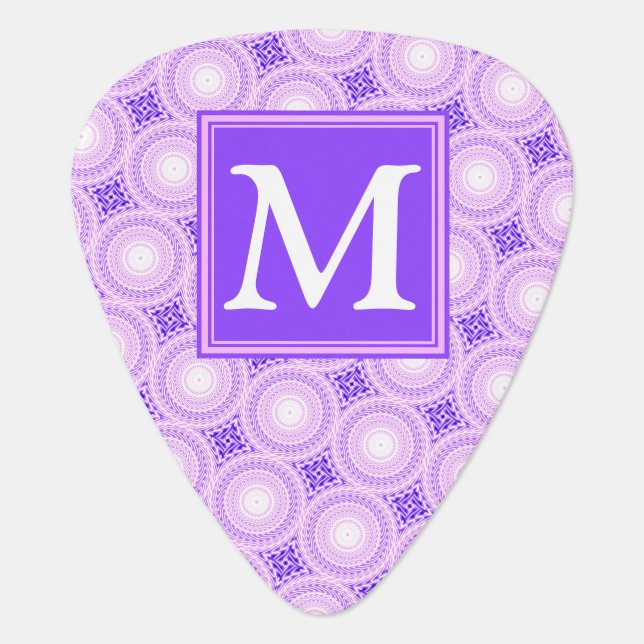 Monogram purple circles pattern guitar pick (Front)