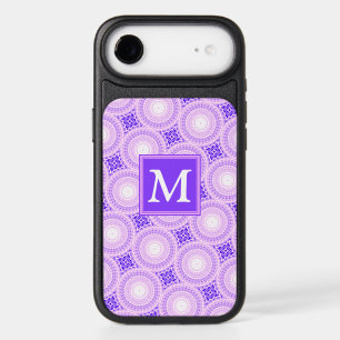 Monogram purple circles pattern OtterBox iPhone ca 17 Air Case