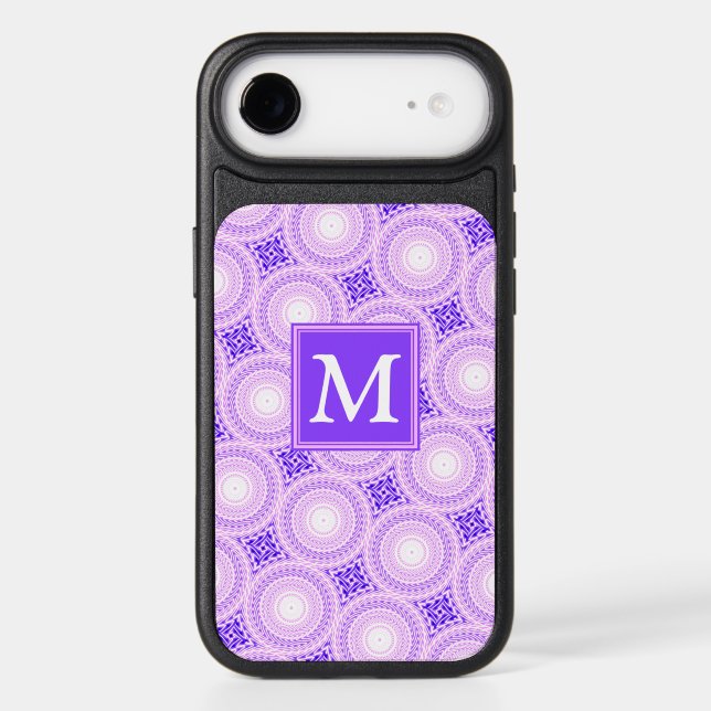 Monogram purple circles pattern OtterBox iPhone ca 17 Air Case (Back)