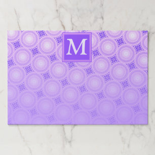 Monogram purple circles pattern paper pad