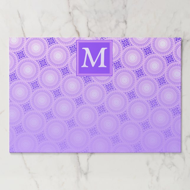 Monogram purple circles pattern paper pad (Front)