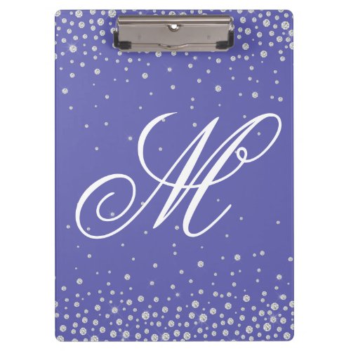 Monogram Purple Diamonds Personalized Clipboard