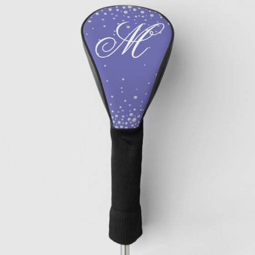 Monogram Purple Diamonds Personalized Golf Head Cover