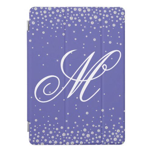 Monogram Purple Diamonds Personalized iPad Pro Cover