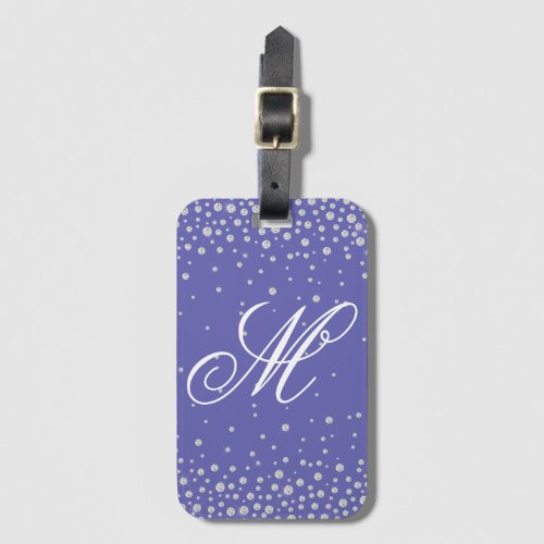 Monogram Purple Diamonds Personalized Luggage Tag