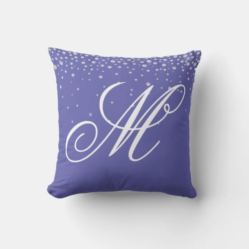 Monogram Purple Diamonds Personalized Throw Pillow