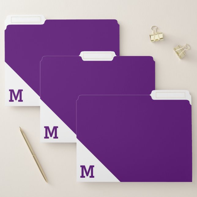 Monogram Purple  File Folder (Set)