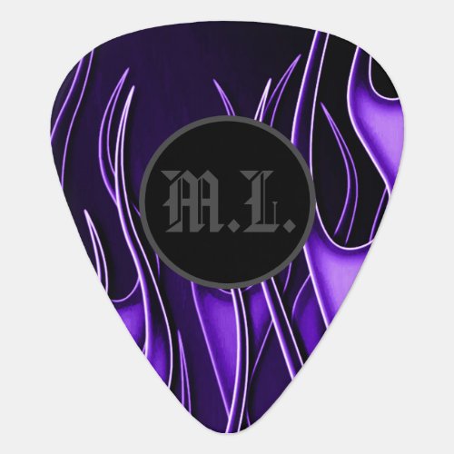 Monogram Purple Flames Guitar Pick