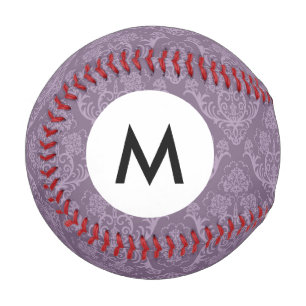 Monogram Purple floral wallpaper Baseball