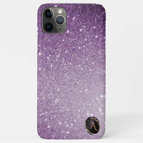  Monogram Purple Gradient Ombre Glitter iPhone 11 Pro Max Case