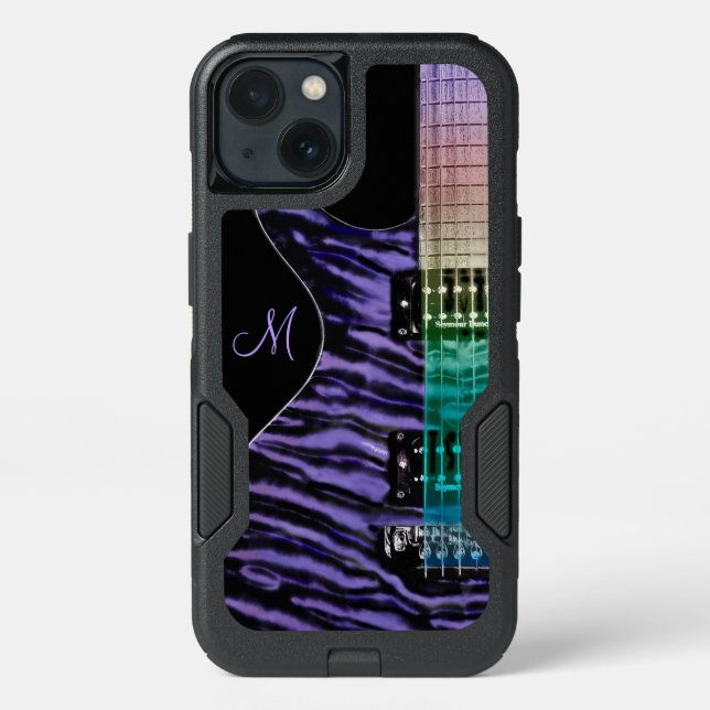 Monogram Purple Guitar Music Otterbox S7 Case (Back)