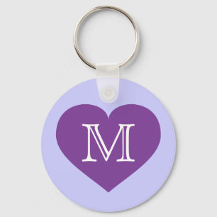 Monogram purple heart keychain