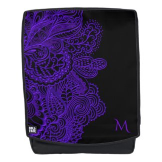 Monogram Purple Lace Black Backpack