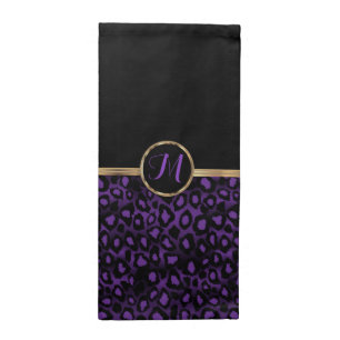 Monogram Purple Leopard Skin Cloth Napkin