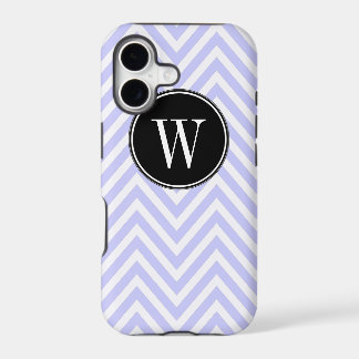 Monogram Purple Lilac Chevron Zig Zag Pattern iPhone 17 Case