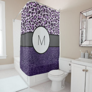 Monogram Purple Luxury Shower Curtain Bath