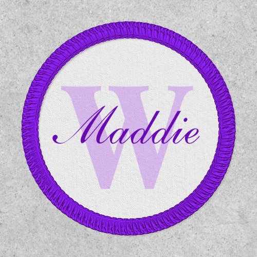 Monogram purple name and initial patch