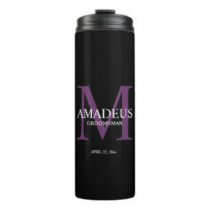 Monogram Purple Named thermal tumbler