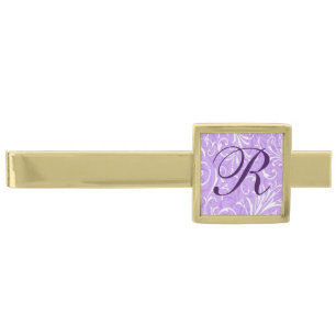 Monogram Purple Ornamental Tie Bar