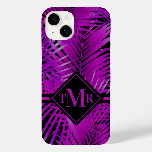 Monogram Purple Palm Case-Mate iPhone Case (Back)