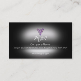 Monogram, Purple Phoenix Rising, metallic-effect Business Card