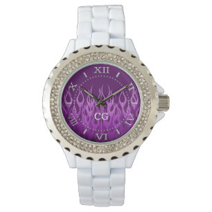 Monogram Purple Racing Flames Watch