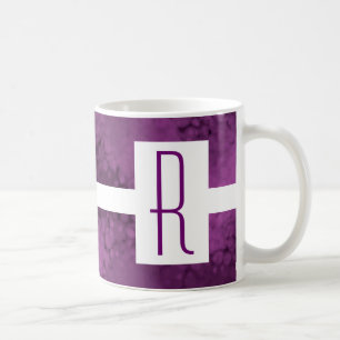 Monogram Purple Speckled Coffee Mug