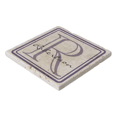 Monogram Purple Square Trivet