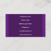 Monogram purple stripes business card (Back)