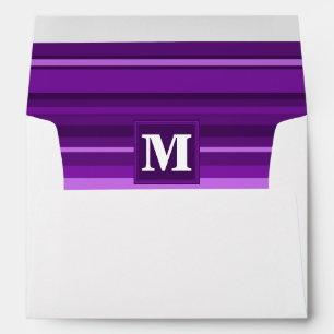 Monogram purple stripes envelope