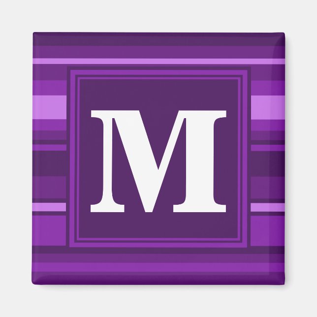 Monogram purple stripes magnet (Front)