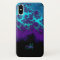 Monogram Purple Turquoise Fractal iPhone X Case
