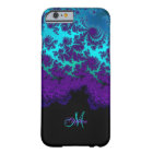 Monogram Purple Turquoise Fractal iPhone X Case