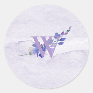 Monogram Purple Watercolor Envelope Seal