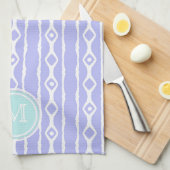 Monogram: Purple White Stripes Towel (Quarter Fold)